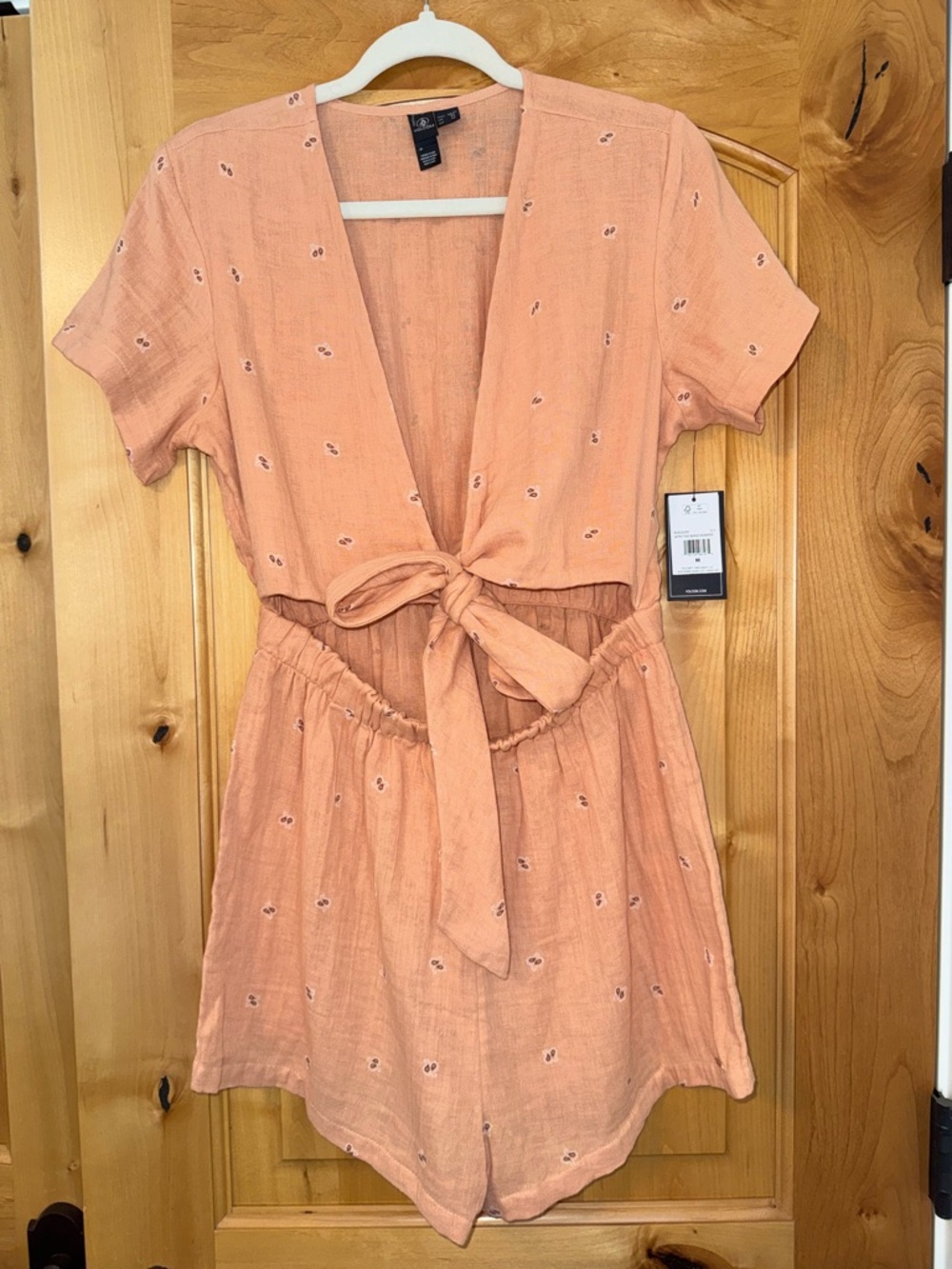 NWT Volcom Clay Tie Front Romper